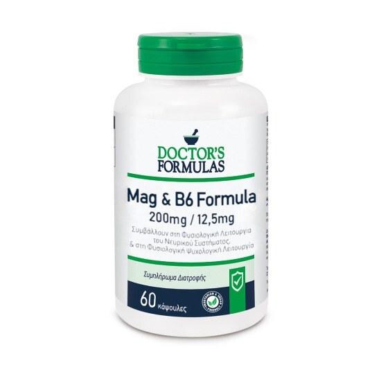 DOCTOR’S FORMULAS Mag 200mg & B6 12.5mg Formula 60 κάψουλες