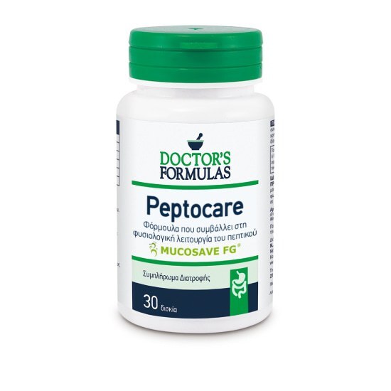 DOCTOR’S FORMULAS Peptocare Συμπλήρωμα Διατροφής Συμβάλλει στη Φυσιολογική Λειτουργία του Πεπτικού Συστήματος 30 Κάψουλες