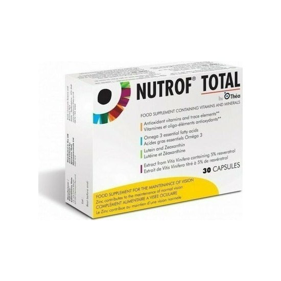 NUTROF TOTAL Συμπλήρωμα Διατροφής για την Καλή Λειτουργία της Όρασης 30 caps