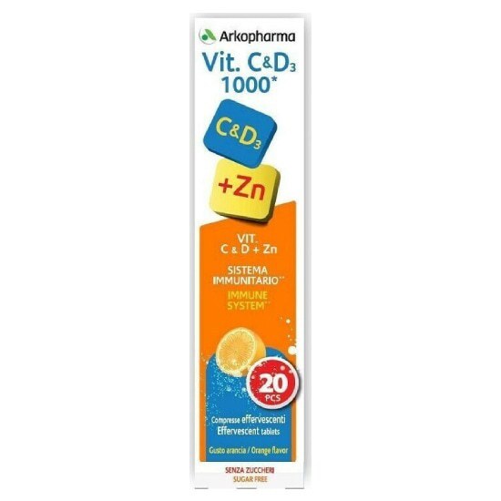 ARKOPHARMA Vitamin C 1000mg & D3 1000iu & Zn 20 αναβράζοντα δισκία