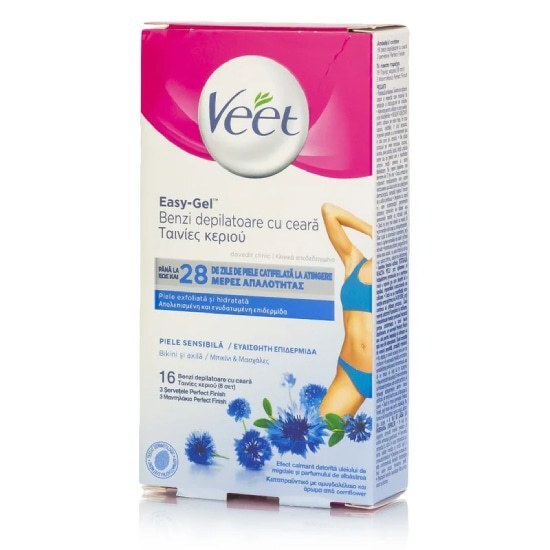 VEET VEET Easy Gel Ταινίες Κεριού Για Μπικίνι Και Μασχάλες 16 Τεμάχια