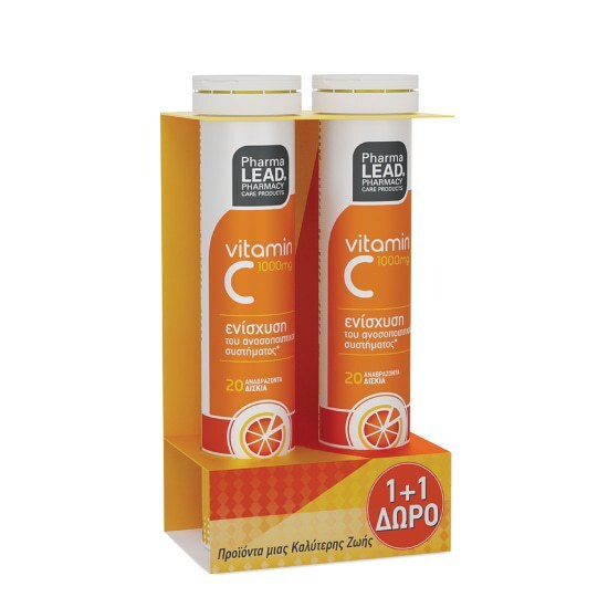 PHARMALEAD PHARMALEAD 1+1 Βιταμίνη C 1000mg 2x20 Αναβράζοντα Δισκία