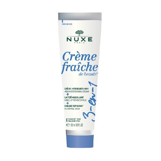 NUXE NUXE Creme Fraiche de Beaute 3 in 1 48H Moisturising Cream, Make-Up Remover Milk, Plumping Mask 100ml