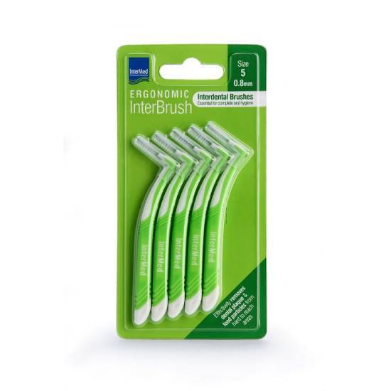 INTERMED INTERMED Ergonomic InterBrush Μεσοδόντια Βουρτσάκια Πράσινα 0.8mm Μέγεθος 5 5 τεμάχια
