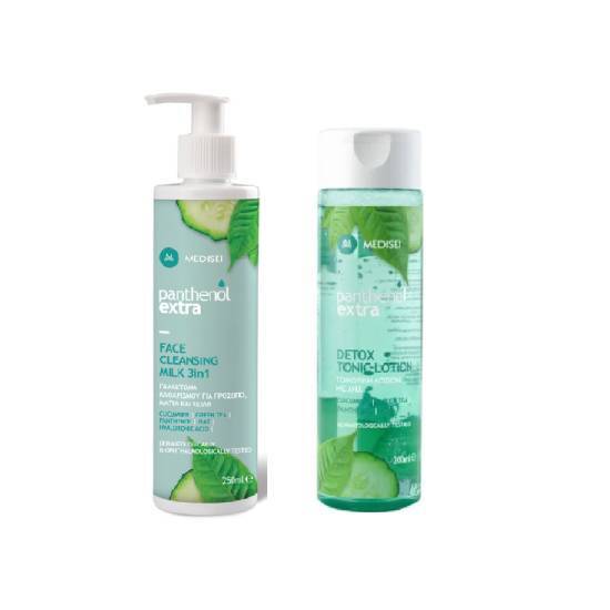 PANTHENOL MEDISEI Panthenol Καθαρισμός Και Τόνωση Με Γαλάκτωμα 250ml +Τονωτική Λοσιόν Καθαρισμού Προσώπου 200ml 1Σετ