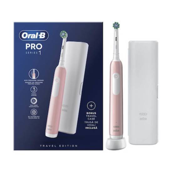 ORAL-B ORAL-B Pro 750 Ηλεκτρική Οδοντόβουρτσα Με Θήκη Ταξιδίου Χρώμα Ροζ 1 Τεμάχιο