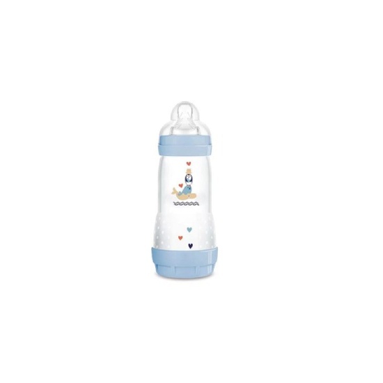 MAM MAM Easy Start Anti-Colic Πλαστικό Μπιμπερό Με Θηλή Σιλικόνης 4m+ Γαλάζιο 320ml