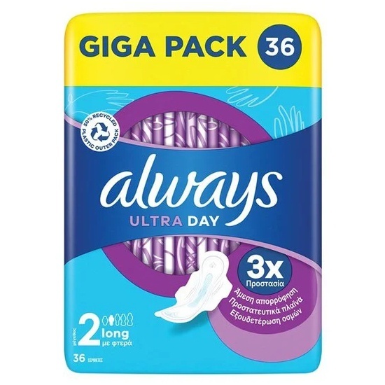 ALWAYS ALWAYS Always Σερβιέτες Ultra Long Με Φτερά 36 Τεμάχια