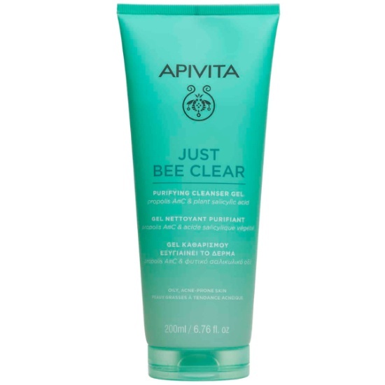 APIVITA APIVITA Just Bee Clear Purifying Cleansing Gel Καθαριστικό Τζελ Προσώπου Για Λιπαρή Επιδερμίδα ή Με Τάση Ακμής 200ml