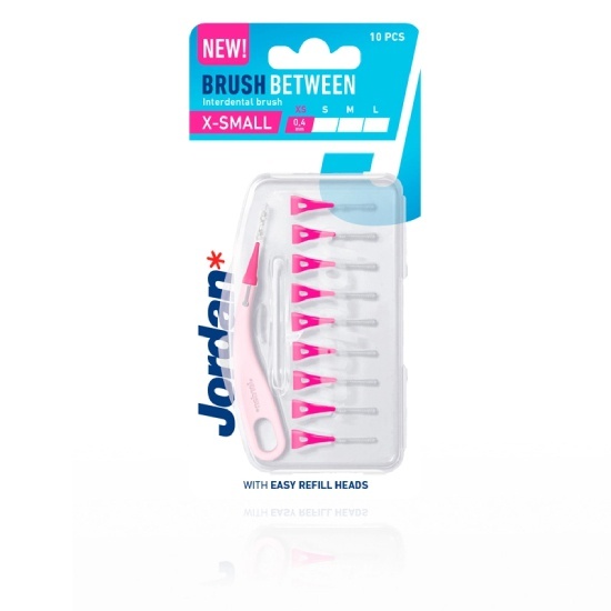 JORDAN JORDAN Interdental Brush Μεσοδόντια Βουρτσάκια Ροζ X-Small 0.4mm 10 Τεμάχια