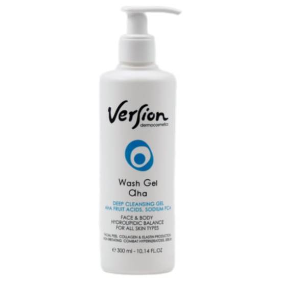 VERSION DERMA VERSION Wash Gel Aha Gel Βαθύ Καθαρισμού Προσώπου & Σώματος 300ml