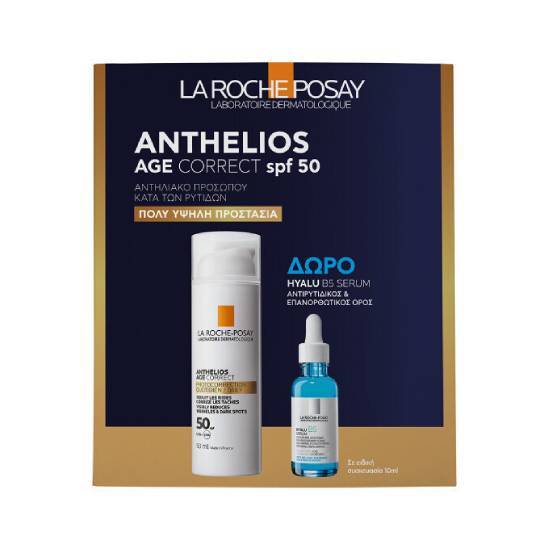 LA ROCHE-POSAY LA ROSHE POSAY Αnthelios Age Correct SPF50 Αντηλιακή Κρέμα Ενάντια Της Φωτογήρανσης & Hyalu B5 Serum 10ml