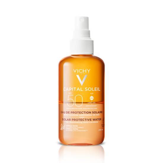 VICHY VICHY Capital Soleil Solar Protective Water για λαμπερό μαύρισμα SPF50+ 200ml