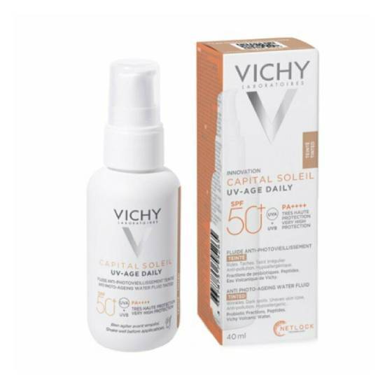 VICHY VICHY Capital Soleil UV-Age Daily Tinted Light SPF50+ Λεπτόρρευστο Αντηλιακό Προσώπου με Χρώμα 40ml