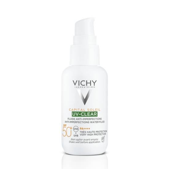 VICHY VICHΥ Capital Soleil UV-Clear SPF50+ Λεπτόρρευστο Αντηλιακό Προσώπου Κατά των Ατελειών 40ml