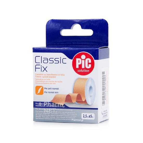 PIC PIC Solution Classic Fix 2,5cm x 5m Ρολό Λευκοπλάστη Από Ύφασμα