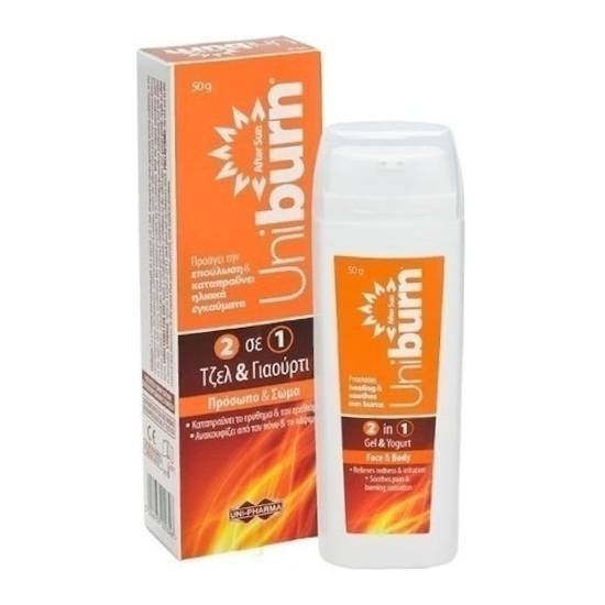 UNI-PHARMA UNIBURN After Sun Τζελ & Γιαούρτι Πρόσωπο & Σώμα 50gr