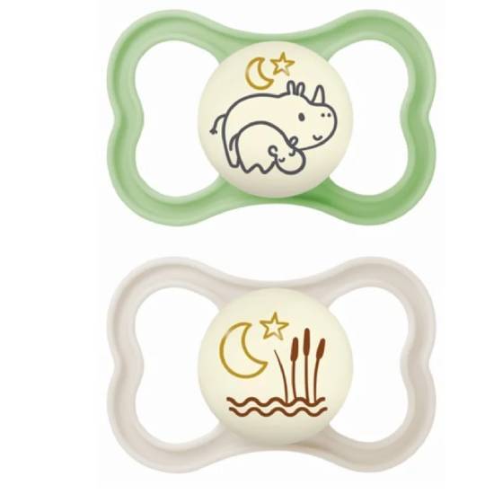 MAM MAM Air Night Πιπίλα Σιλικόνης 6-16m 2 Τεμάχια