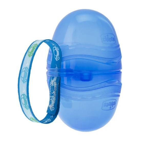 CHICCO CHICCO Διπλή Θήκη Πιπίλας 0m+ Μπλέ