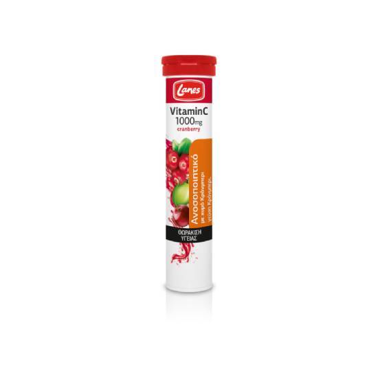 LANES LANES Vitamin C 1000mg Cranberry 20 Αναβράζοντα Δισκία
