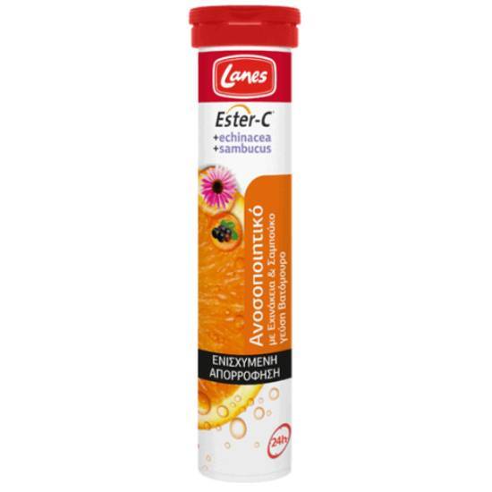 LANES LANES Ester-C Echinacea & Sambucus 20 Αναβράζοντα Δισκία