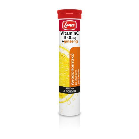 LANES LANES Vitamin C 1000mg +Ginseng 20 Αναβράζοντα Δισκία