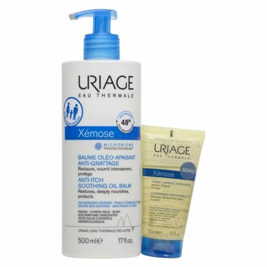 URIAGE URIAGE Xemose Anti-Itch Soothing Oil Balm 500ml & Cleansing Soothing Oil 50ml