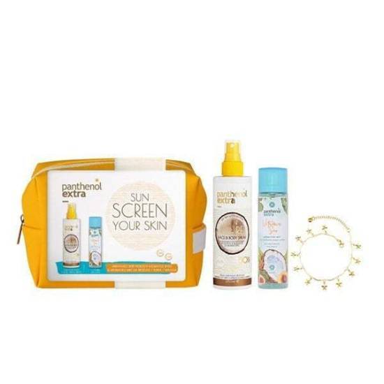 PANTHENOL MEDISEI Panthenol Extra Sun Screen your skin Sun Care Face-Body Spray SPF50 250ml & Body Vitamin Sea Mist 100ml & Αλυσίδα Ποδιού 1 Τεμάχιο