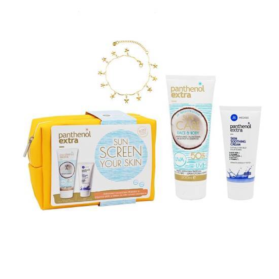 PANTHENOL MEDISEI Panthenol Extra Sun Screen your skin Sun Care Face-Body SPF50 200ml & Skin Soothing Cream 100ml & Αλυσίδα Ποδιού