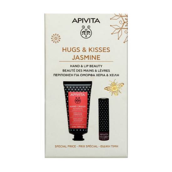 APIVITA APIVITA Hugs & Kisses Jasmin Κρέμα Χεριών Ενυδάτωσης 50ml & Balm Χειλιών Mε Φραγκοστάφυλο 4.4g