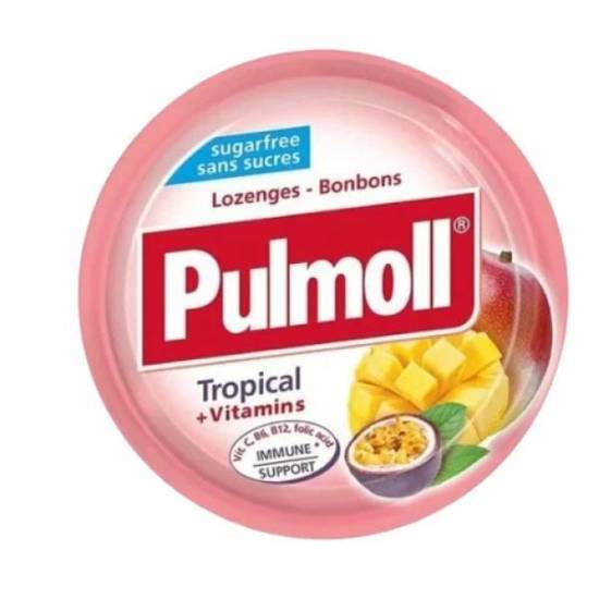 PULMOLL PULMOLL Candies Tropical + Vitamins Καραμέλες Με Γεύση Τροπικών Φρούτων 45gr