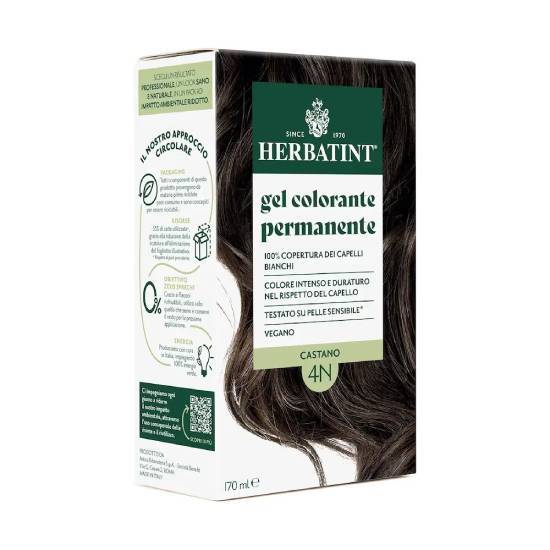 ANTICA ERBORISTERIA S.p.A HERBATINT Permanent Gel Βαφή Μαλλιών Χωρίς Αμμωνία 4N Καστανό 170ml