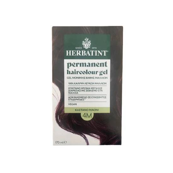 ANTICA ERBORISTERIA S.p.A HERBATINT Permanent Gel Βαφή Μαλλιών Χωρίς Αμμωνία 4Μ Καστανο Μαονι 170ml