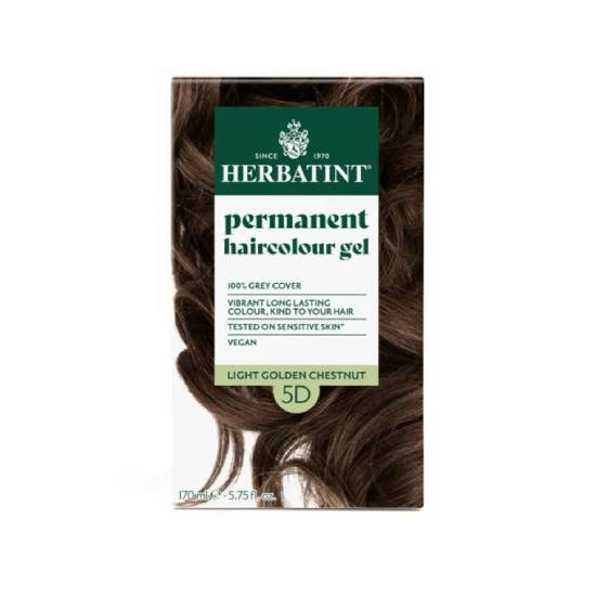 ANTICA ERBORISTERIA S.p.A HERBATINT Permanent Gel Βαφή Μαλλιών Χωρίς Αμμωνία 5D Καστανό Ανοικτό Χρυσαφί 170ml