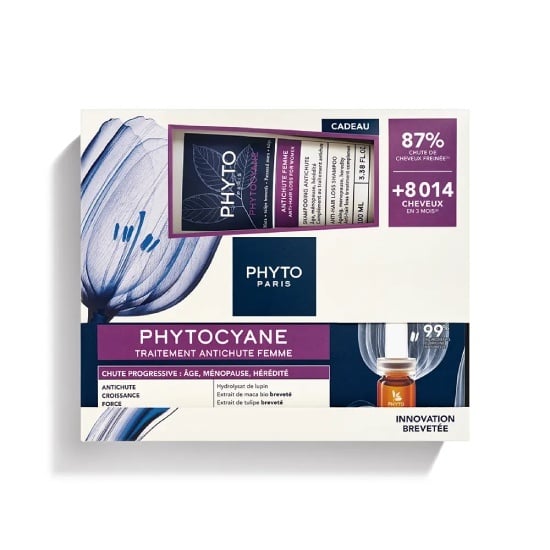 PHYTO PHYTO Cyane Anti-Hair Loss Treatment Θεραπεία Τριχόπτωσης Για Γυναίκες Στην Εμμηνόπαυση 12vials x 5ml & Anti-Hair Loss Shampoo Σαμπουάν Κατά Της Τριχόπτωσης 100ml