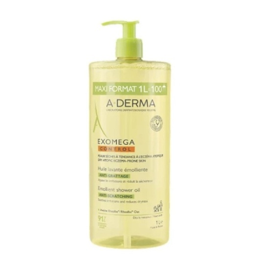 A-DERMA ADERMA Exomega Control Emollient Shower Oil Λάδι Καθαρισμού Κατά Του Κνησμού 1.000ml