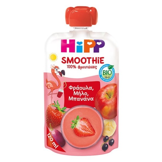 HIPP HIPP Bio Smoothie Με Φράουλα Μήλο & Μπανάνα 12m+ 120ml