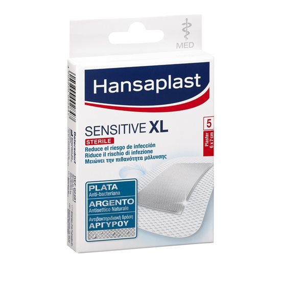 Hansaplast Antibacterial Sensitive Επιθέματα Για Πληγές XL 6x7cm 5τεμάχια