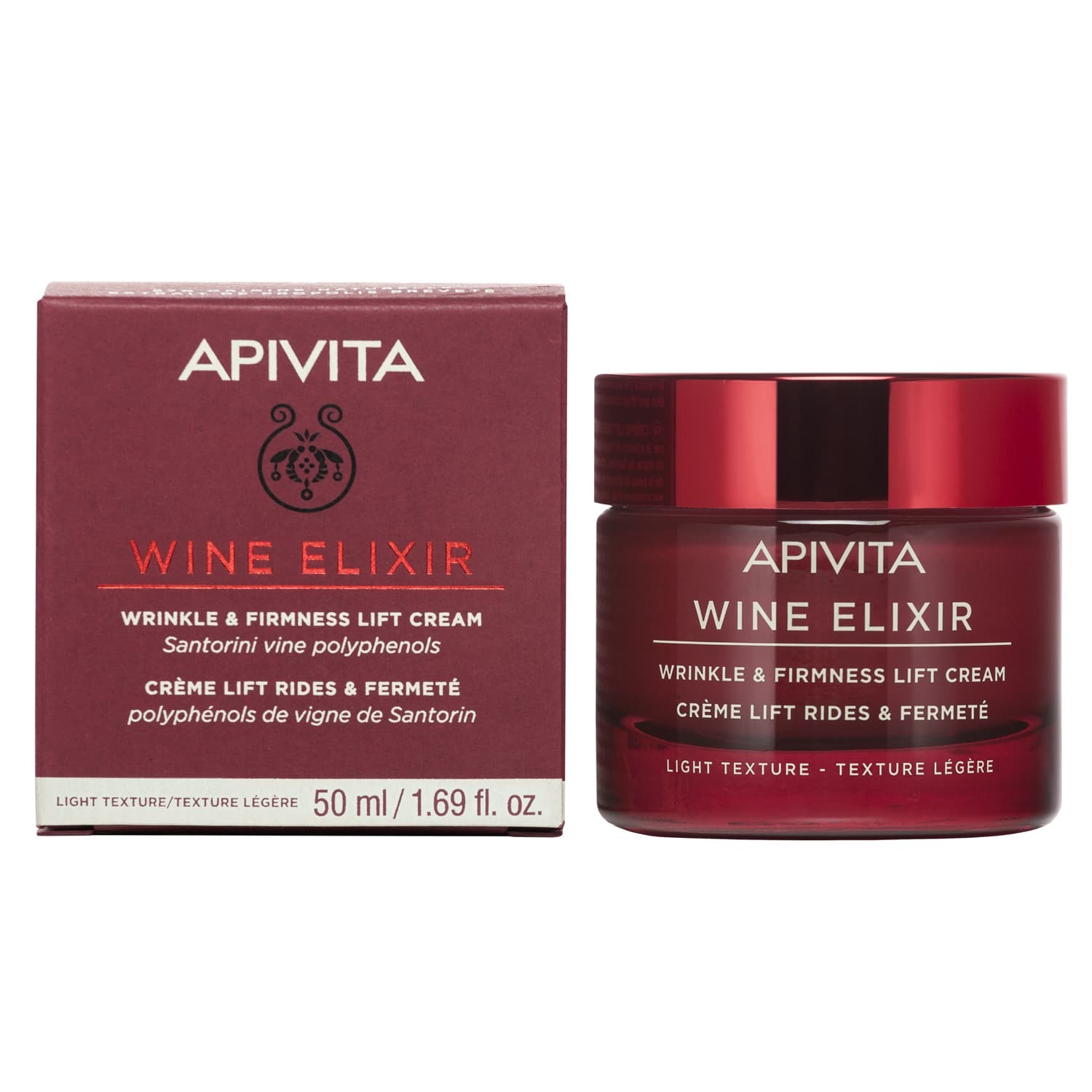 APIVITA Wine Elixir Αντιρυτιδική Κρέμα για Σύσφιξη & Lifting Ελαφριάς Υφής με Πολυφαινόλες από Αμπέλια Σαντορίνης 50ml