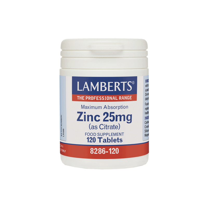 LAMBERTS LAMBERTS Zinc Citrate 25mg Συμπλήρωμα Διατροφής Ψευδαργύρου 120tabs