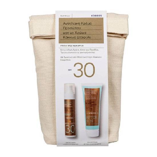 KORRES ΚΟΚΚΙΝΟ ΣΤΑΦΥΛΙ SPF30 TINTED MATTE 50ML+ΓΑΛΑΚΤΩΜΑ AFTER SUN125ML