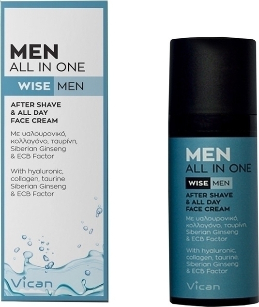 Vican Wise Men All In One After Shave και All Day Face Cream 50ml - Ανδρική Κρέμα Προσώπου Για Μετά Το Ξύρισμα