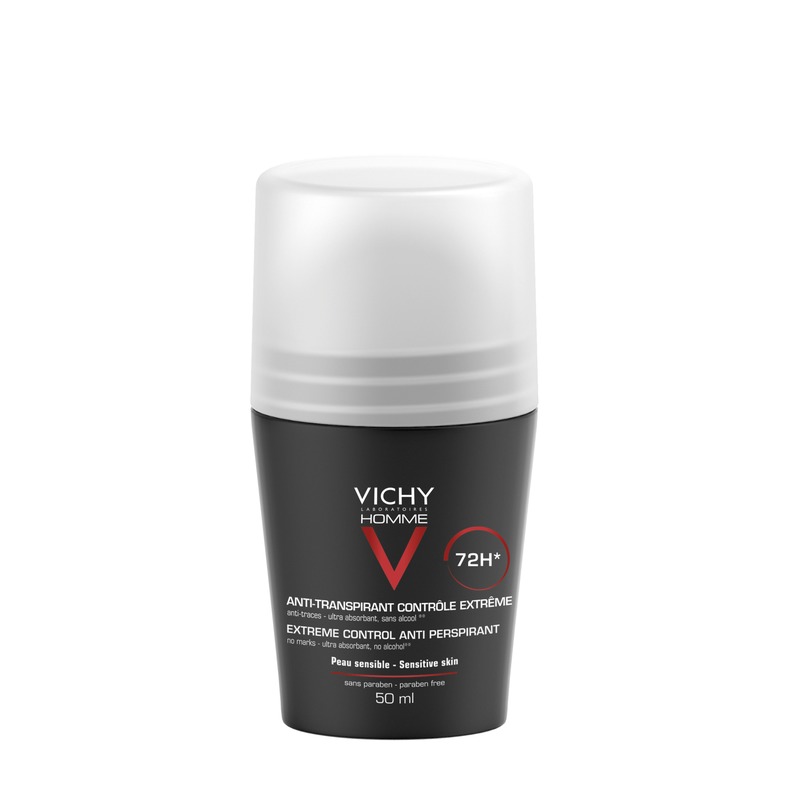 Vichy Homme Deodorant Anti-Transpirant Roll-On 72h 50ml - Ανδρικό Αποσμητικό Κατά Της Έντονης Εφίδρωσης
