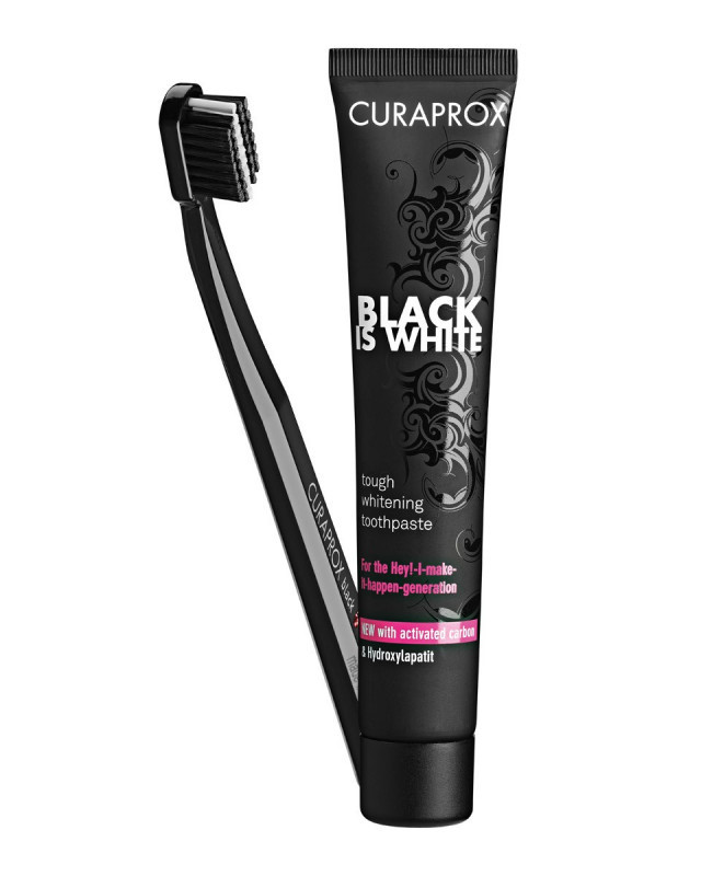 Curaprox Black is White Set Οδοντόβουρτσα 5460 και Οδοντόκρεμα 90ml