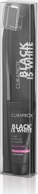 Curaprox Black Is White Οδοντόβουρτσα Ultra Soft 5460 και Toothpaste Black Is White 8ml