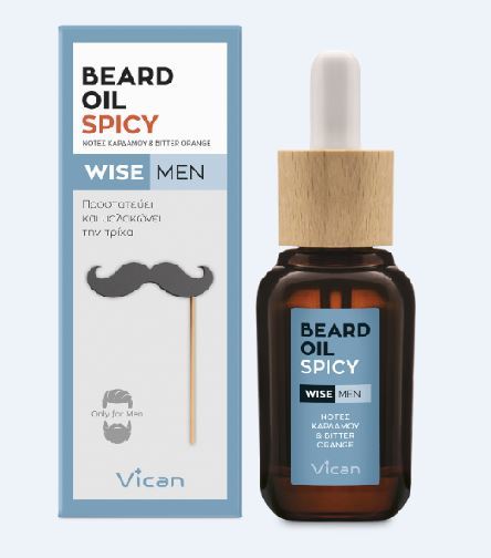 Vican Wise Men Beard Oil Spicy 30ml - Λάδι Περιποίησης Για τα Γένια