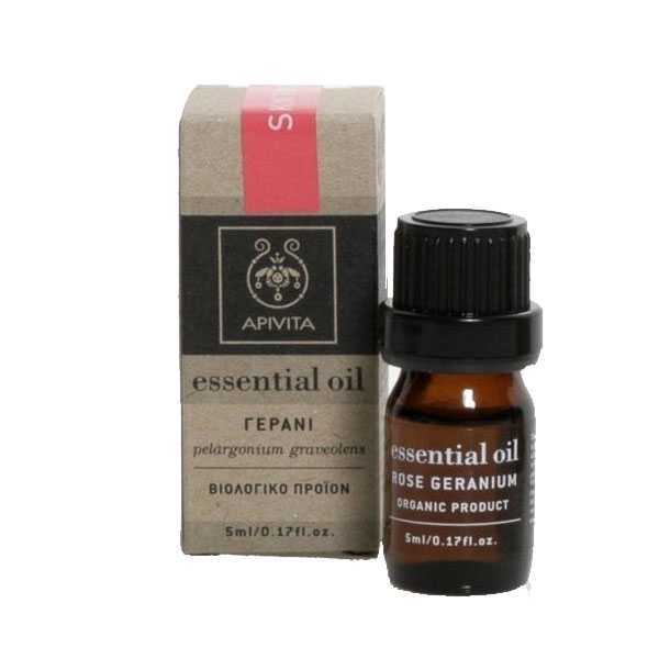 Apivita Essential Oil Rose Geranium 5ml - Αιθέριο Έλαιο Γεράνι