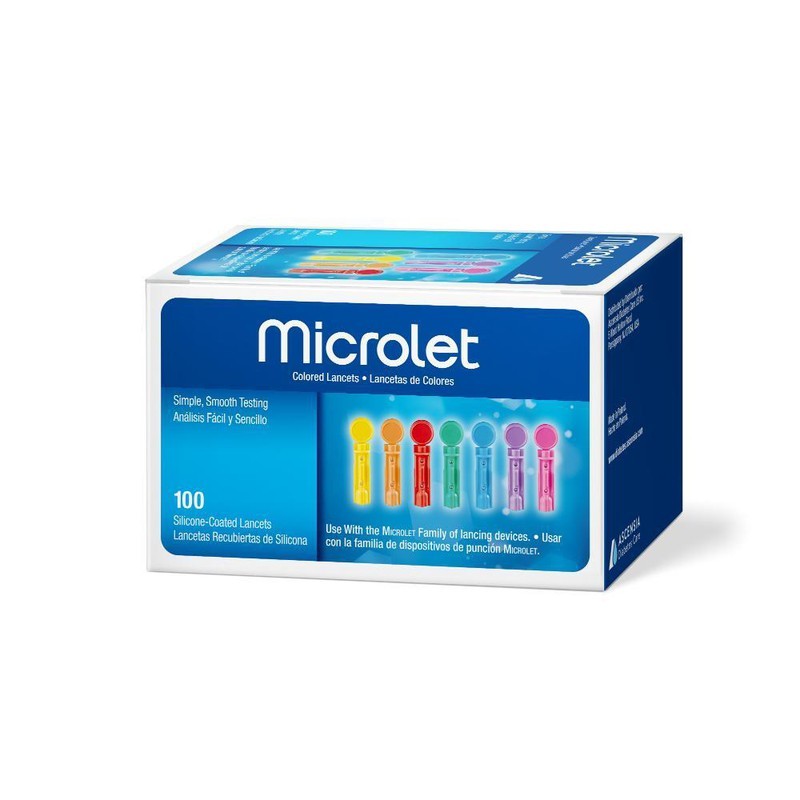 Ascensia Microlet Coloured Lancets 100τμχ - Χρωματιστές Βελόνες Σακχάρου