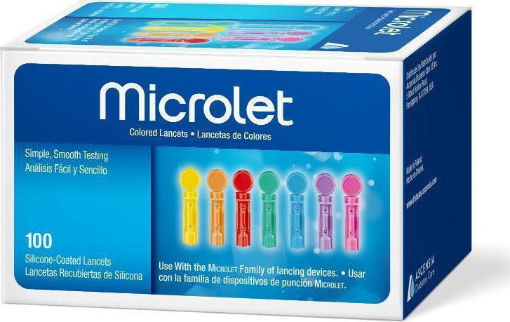 Microlet Coloured Lancets 25τμχ - Χρωματιστές Βελόνες Σακχάρου