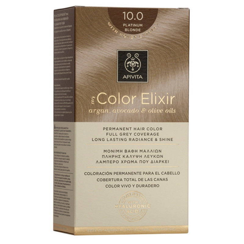 Apivita My Color Elixir Argan Avocado και Olive Oils 10.0 - Μόνιμη Βαφή Μαλλιών Κατάξανθο